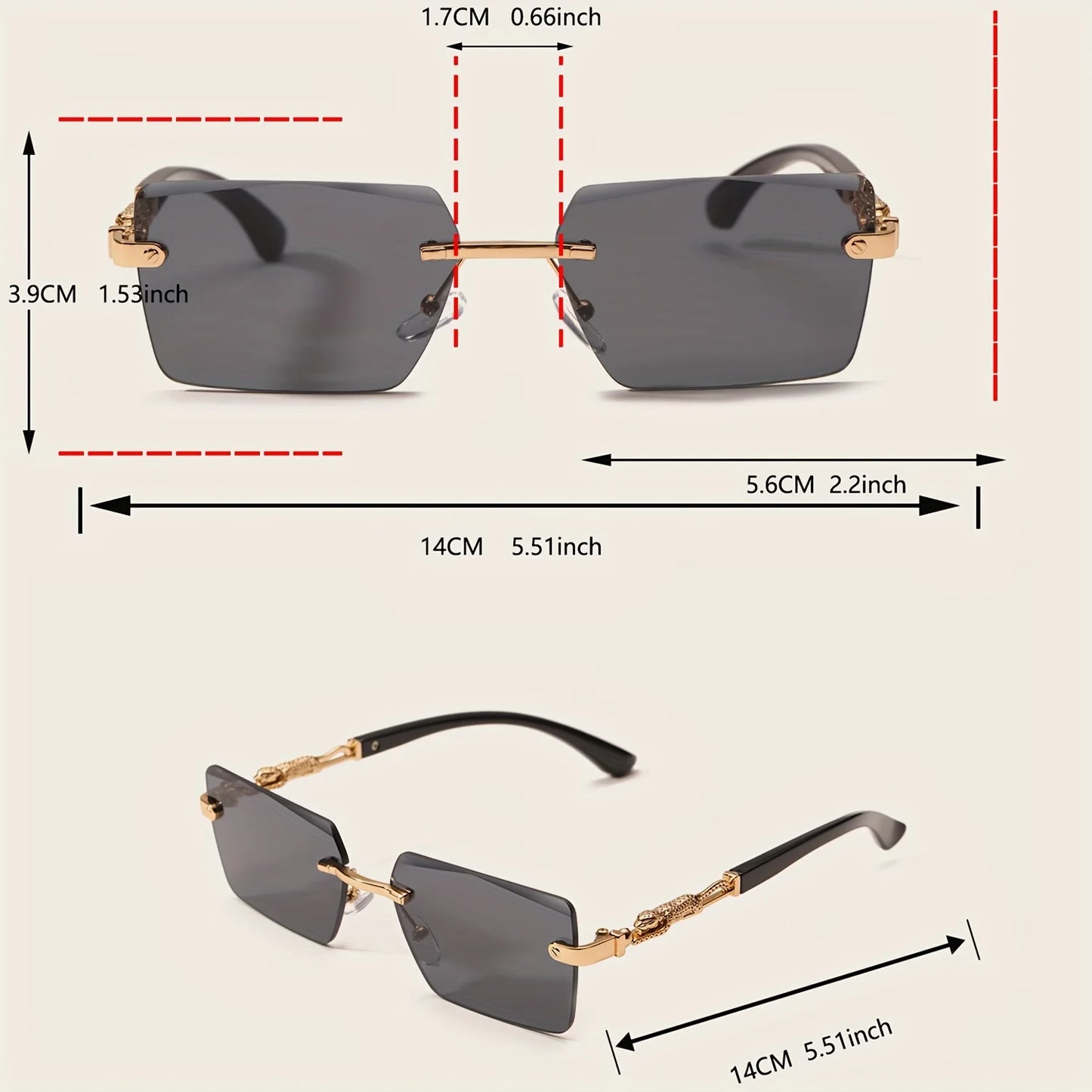 ZUPHAR™ Luxe Rimless Square Sunglasses for Women