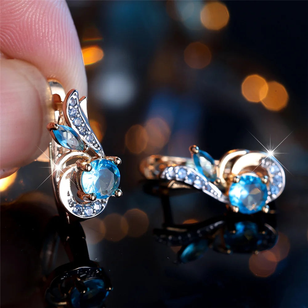 ZUPHAR Gold Crystal Zircon Hoop Earrings – Cubic Zirconia, Women's Fashion Jewelry