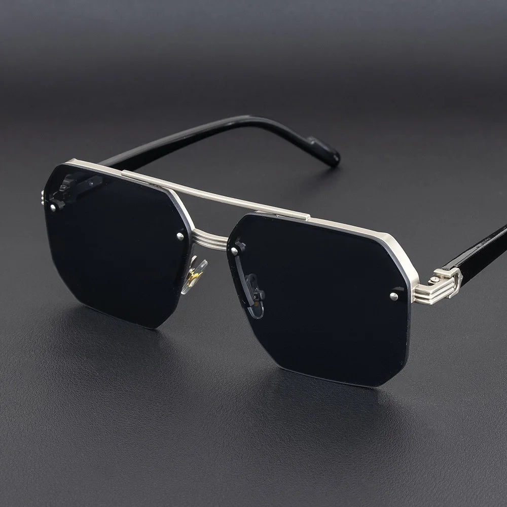 ZUPHAR Retro Double Bridge Sunglasses – UV400 Metal Frame Unisex