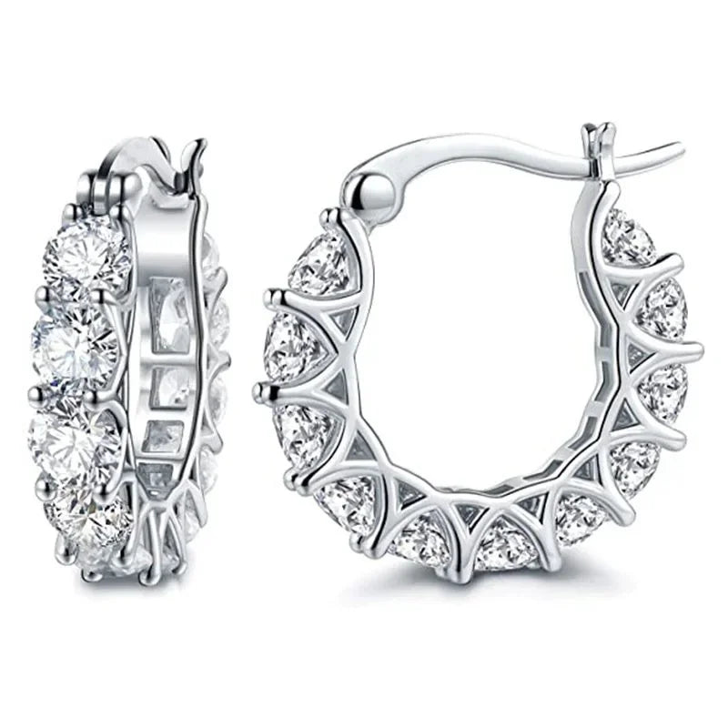 ZUPHAR Luxury Full Zirconia Hoop Earrings – Gold Stainless Steel