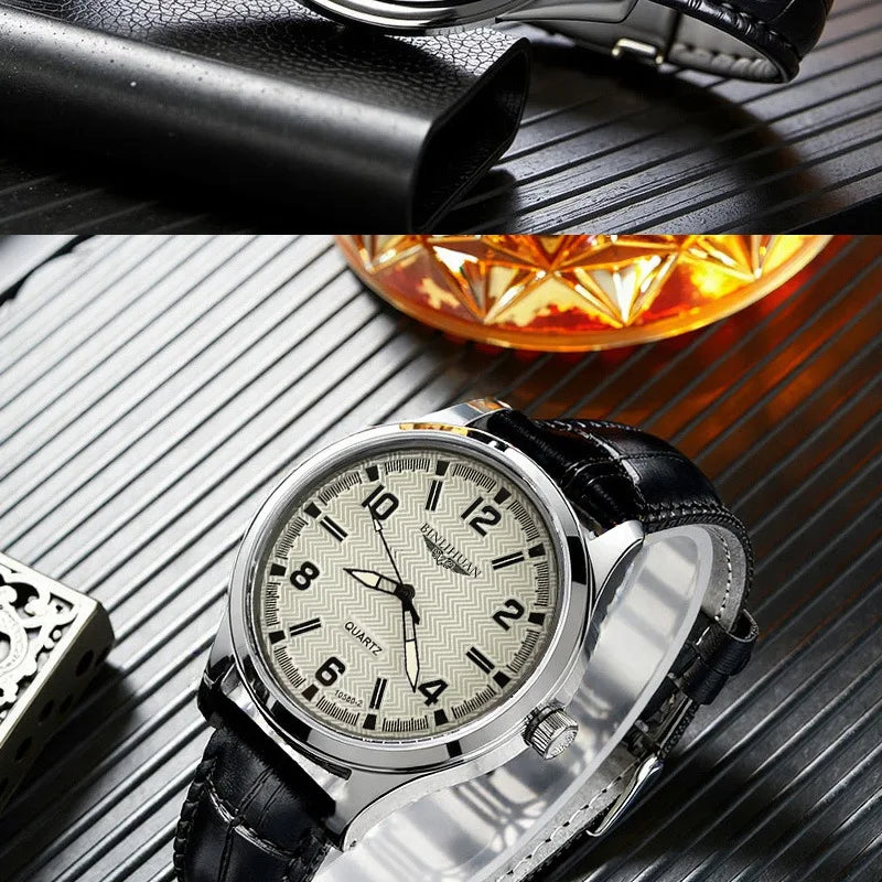 ZUPHAR™ Men’s Elegant Leather Quartz Watch