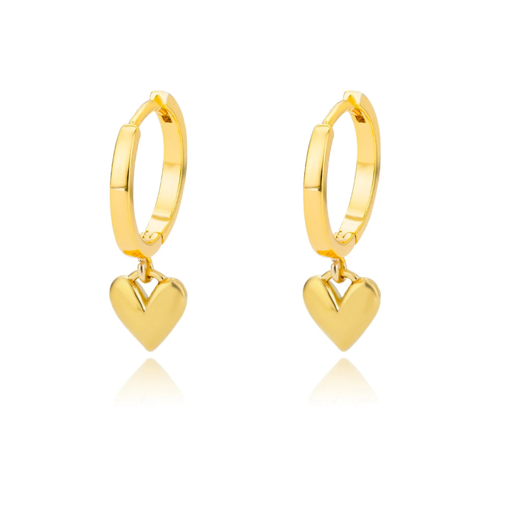 ZUPHAR Heart Stud Earrings — Stainless Steel, Gold & Silver