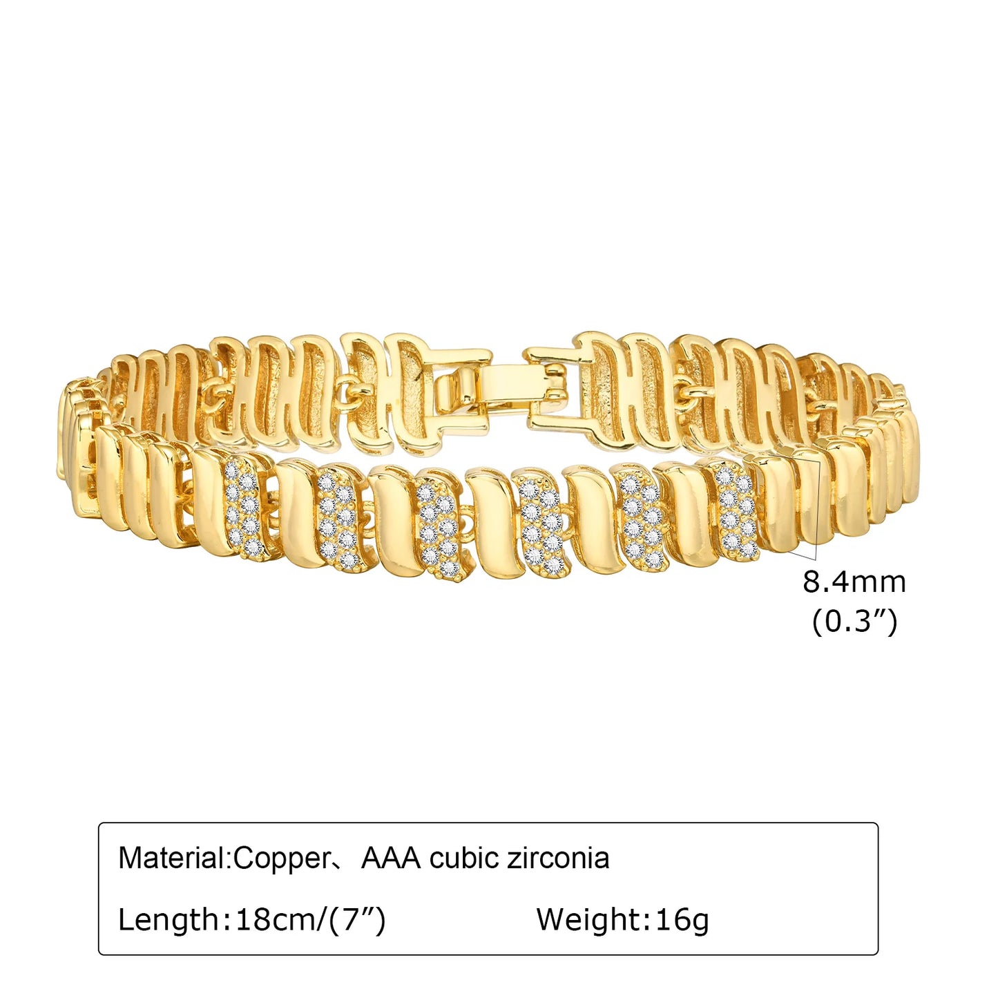 ZUPHAR™ Luxe Crystal Gold Chain Bracelet