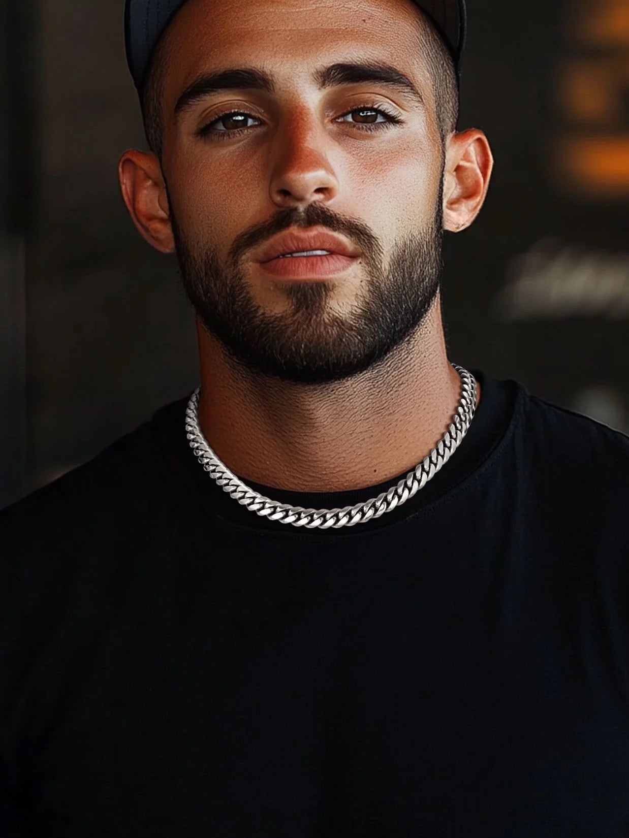 Neck Chains for Men Stainless Steel 22Inch 10MM Hip Hop Rappers Necklace Party Jewelry Mens Gifts for Dad