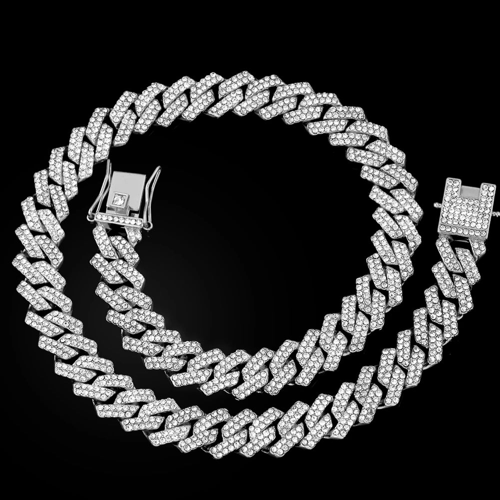 ZUPHAR™ Iced Cuban Rhinestone Chain Necklace