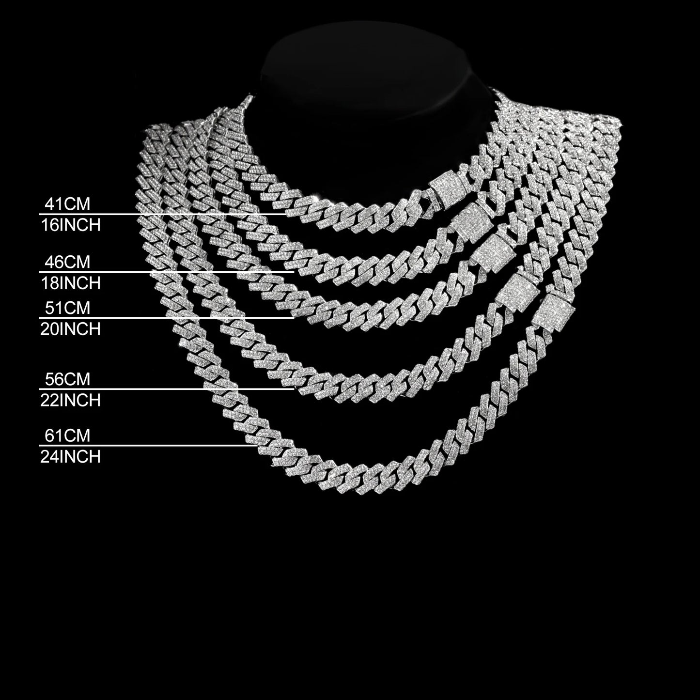 ZUPHAR™ Iced Cuban Rhinestone Chain Necklace