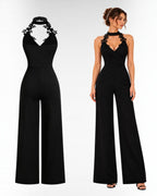Women’s Lace Wide-Leg Jumpsuit with High Waist