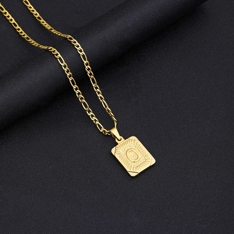 ZUPHAR A-Z Letter Pendant Necklace – Stainless Steel Alphabet Charm | 50cm & 60cm