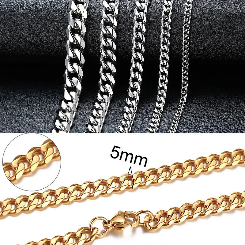ZUPHAR™ Diamond-Cut Stainless Steel Curb Chain