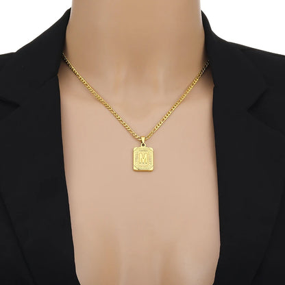 ZUPHAR A-Z Letter Pendant Necklace – Stainless Steel Alphabet Charm | 50cm & 60cm