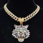ZUPHAR™ Iced Tiger Pendant Necklace – Unisex Streetwear Chain