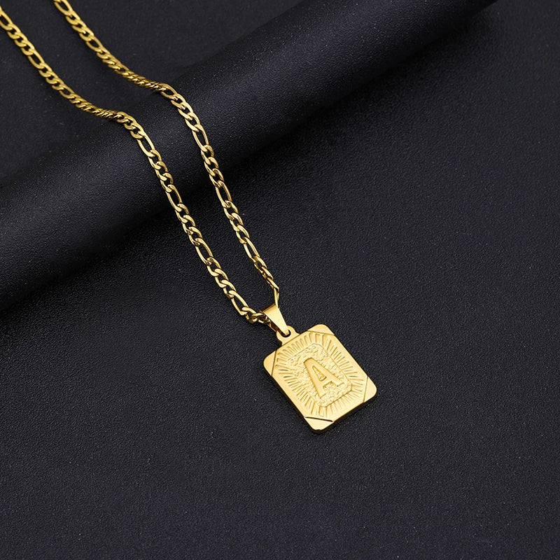 ZUPHAR A-Z Letter Pendant Necklace – Stainless Steel Alphabet Charm | 50cm & 60cm