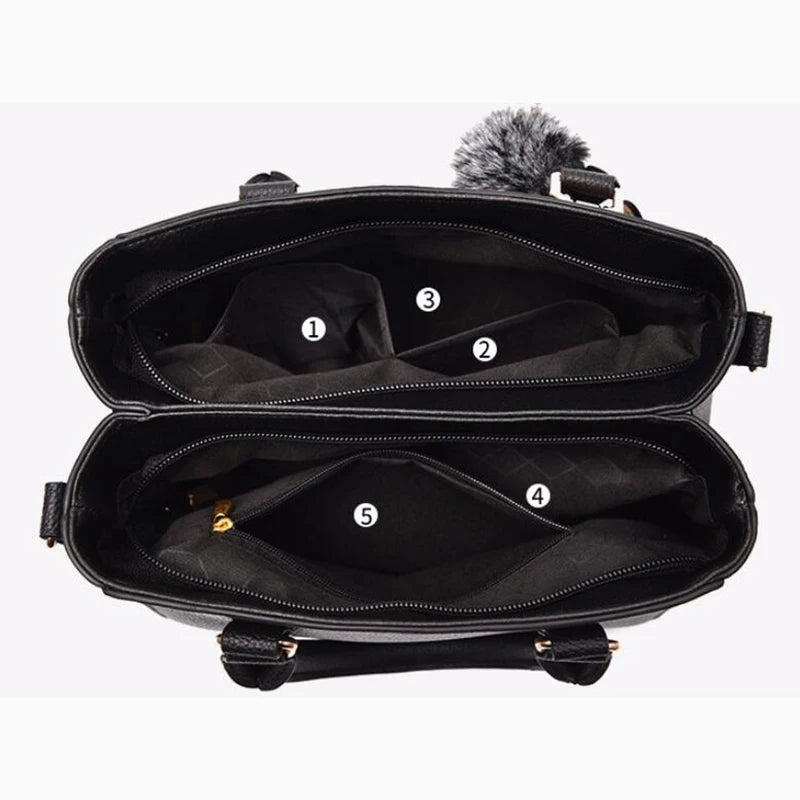 ZUPHAR™ Soft PU Fur Detail Shoulder Bag