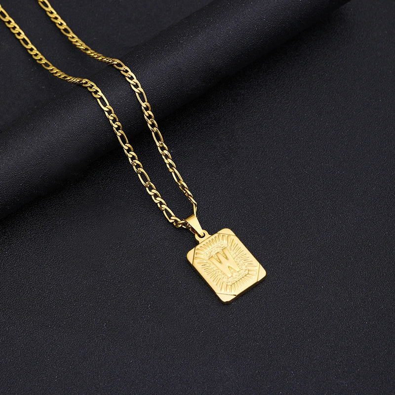 ZUPHAR A-Z Letter Pendant Necklace – Stainless Steel Alphabet Charm | 50cm & 60cm