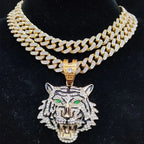 ZUPHAR™ Iced Tiger Pendant Necklace – Unisex Streetwear Chain