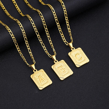 ZUPHAR A-Z Letter Pendant Necklace – Stainless Steel Alphabet Charm | 50cm & 60cm