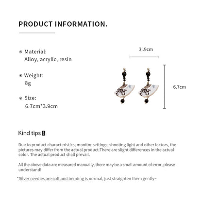 ZUPHAR™ Vintage Fan Drop Earrings – Elegant Acrylic Tassel Earrings