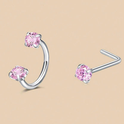 ZUPHAR CZ Nose Rings & Studs Set – Stainless Steel Body Jewelry 18G