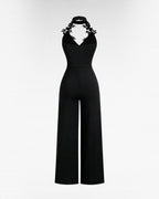 Women’s Lace Wide-Leg Jumpsuit with High Waist