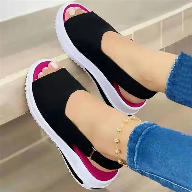 Open-Toe Platform Wedge Sandals