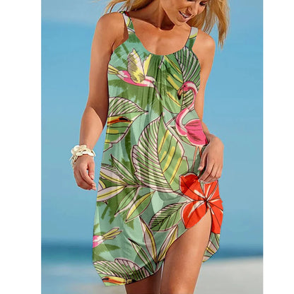 ZUPHAR™ Tropical Print Sleeveless Beach Dress