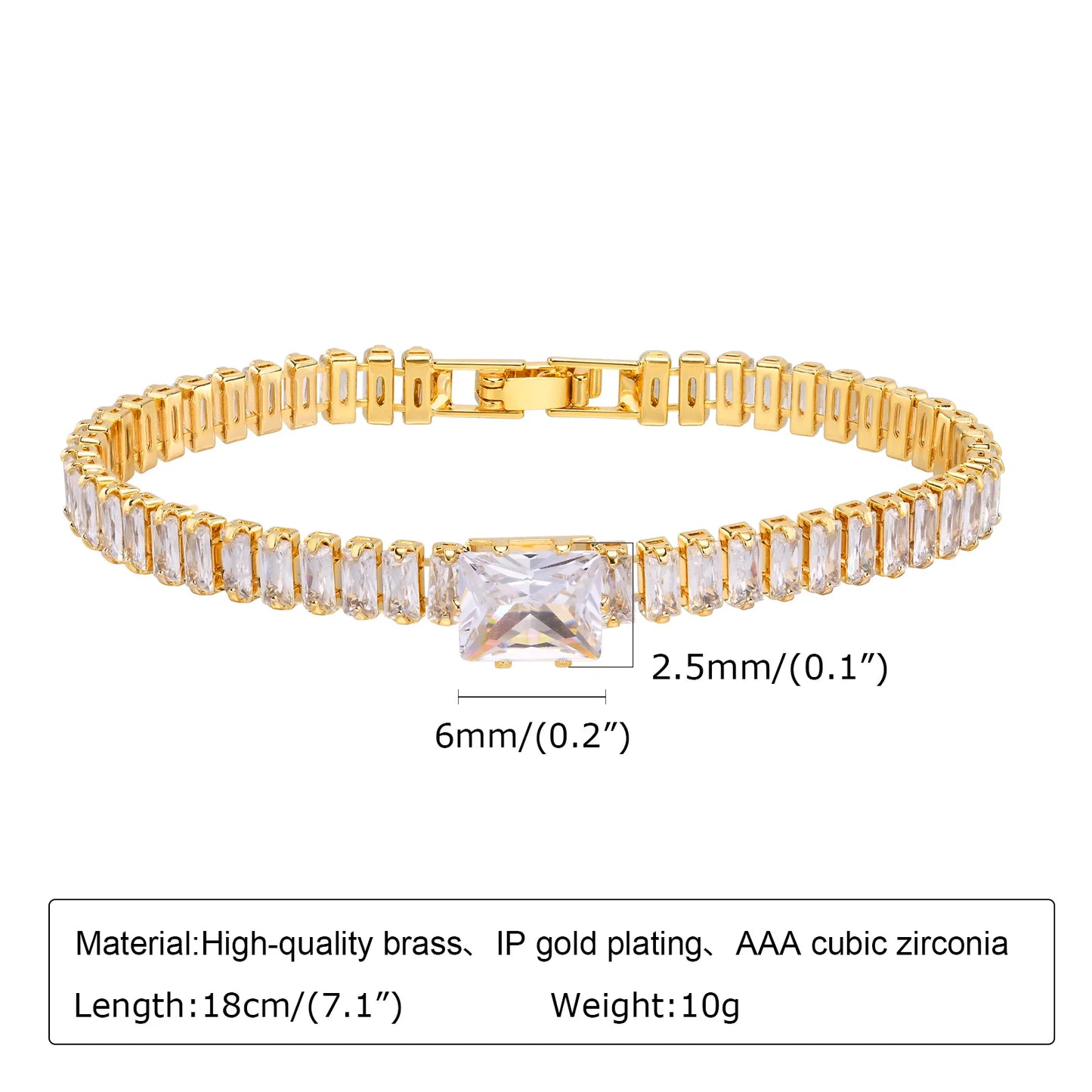 ZUPHAR™ Luxe Crystal Gold Chain Bracelet