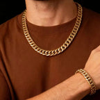 ZUPHAR™ Chaîne cubaine dorée pour homme