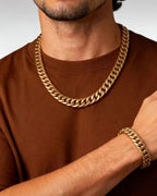ZUPHAR™ Chaîne cubaine dorée pour homme