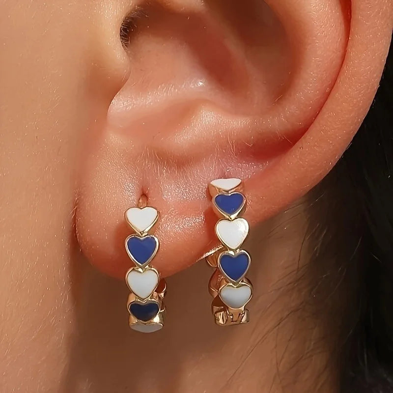 ZUPHAR Heart Hoop Earrings – Gold Zinc Alloy Fashion Jewelry