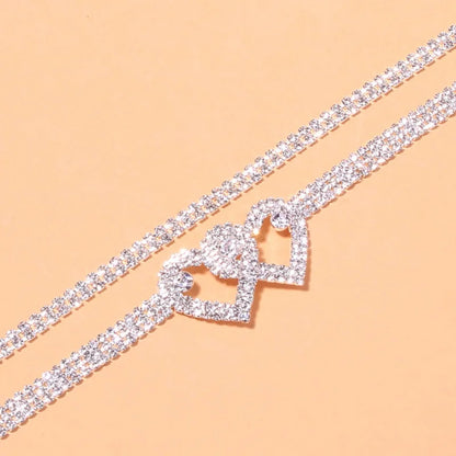 ZUPHAR™ Sparkling Heart Anklet Set – Add Elegant Shine to Every Step