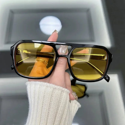 Lunettes de soleil carrées vintage pour femmes, de marque de créateur, style rétro, verres miroirs, à la mode pour l'extérieur, Lunettes de soleil pour femmes