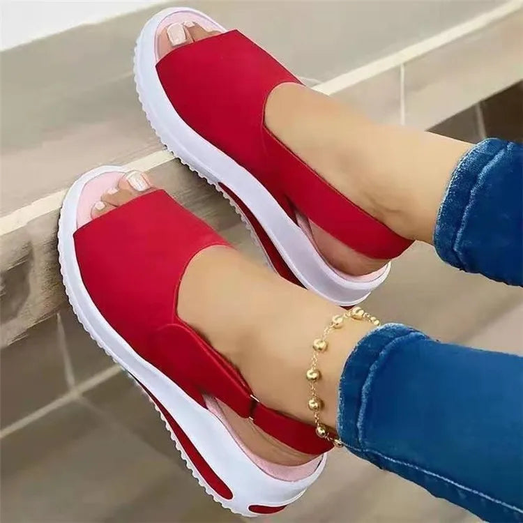 Open-Toe Platform Wedge Sandals