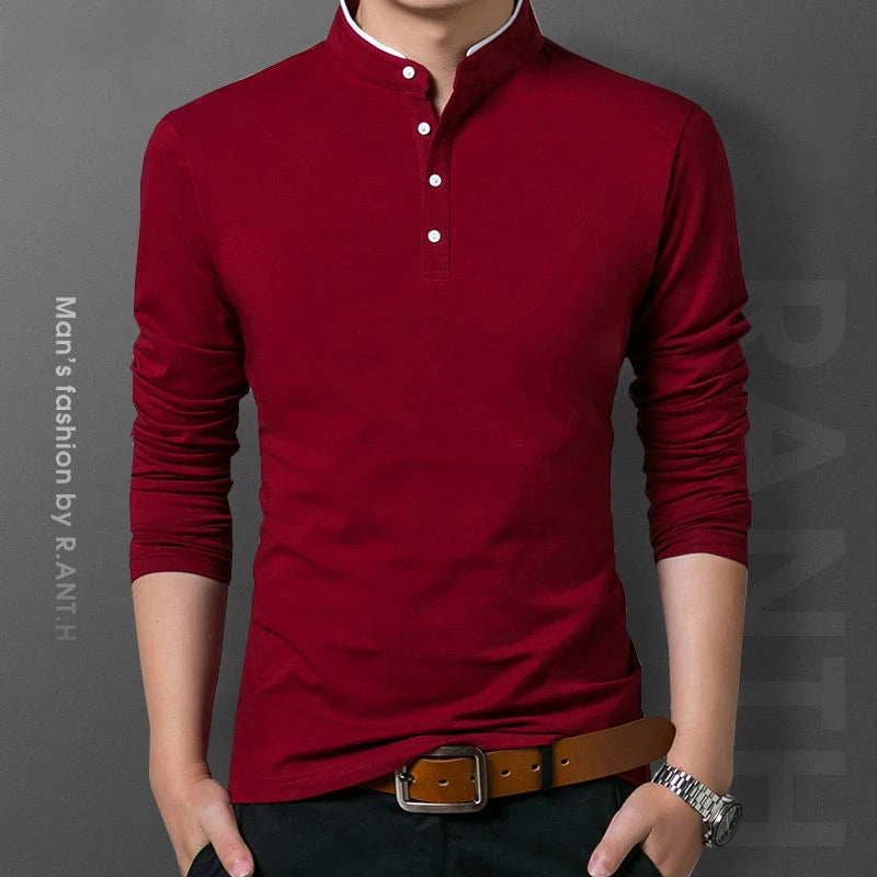 ZUPHAR™ Business Casual Long Sleeve Polo Shirt