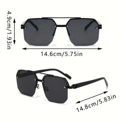 Rimless Rectangle Sunglasses — UV400 | Unisex | Women & Men