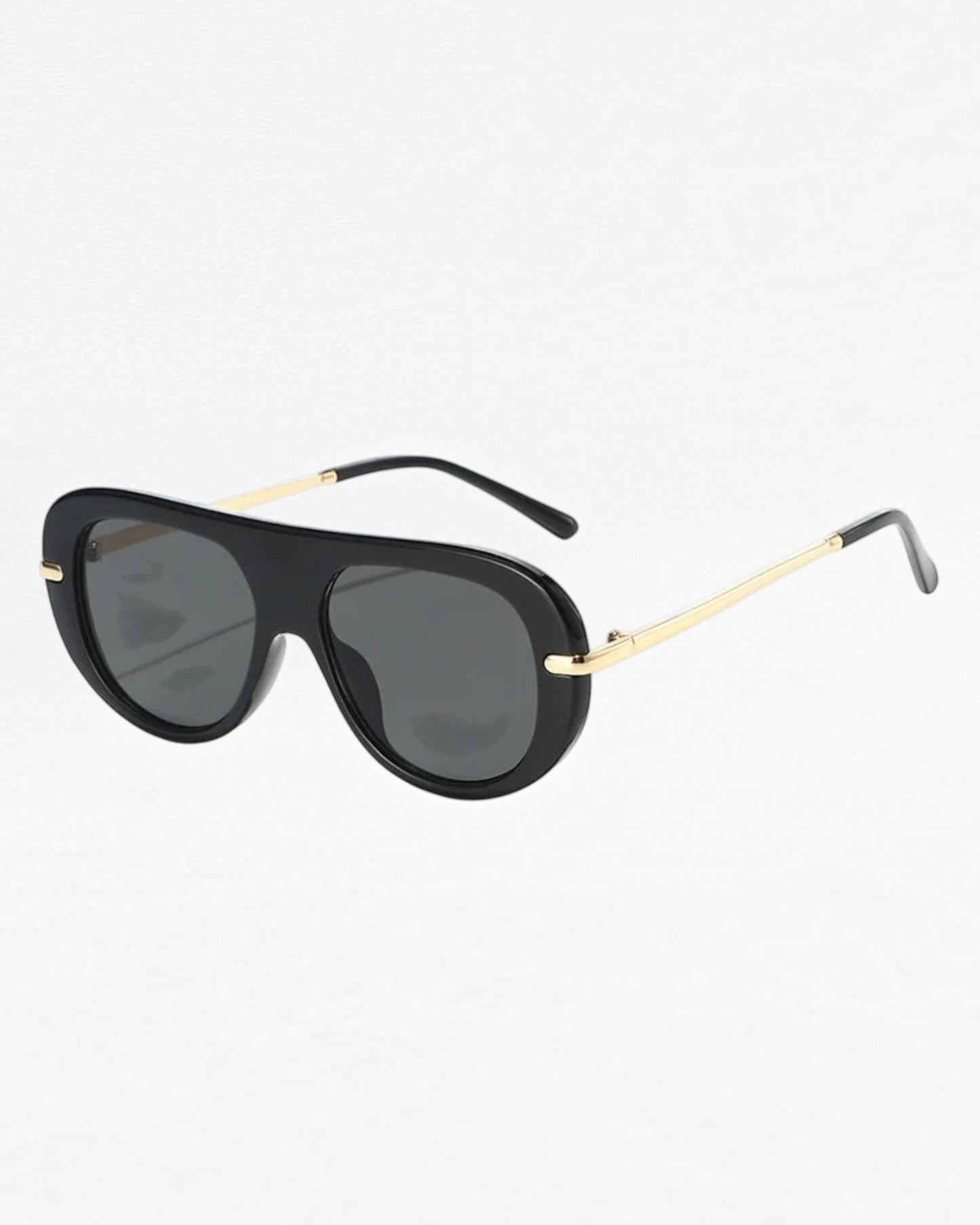 Black & Gold Oval UV400 Sunglasses for Women