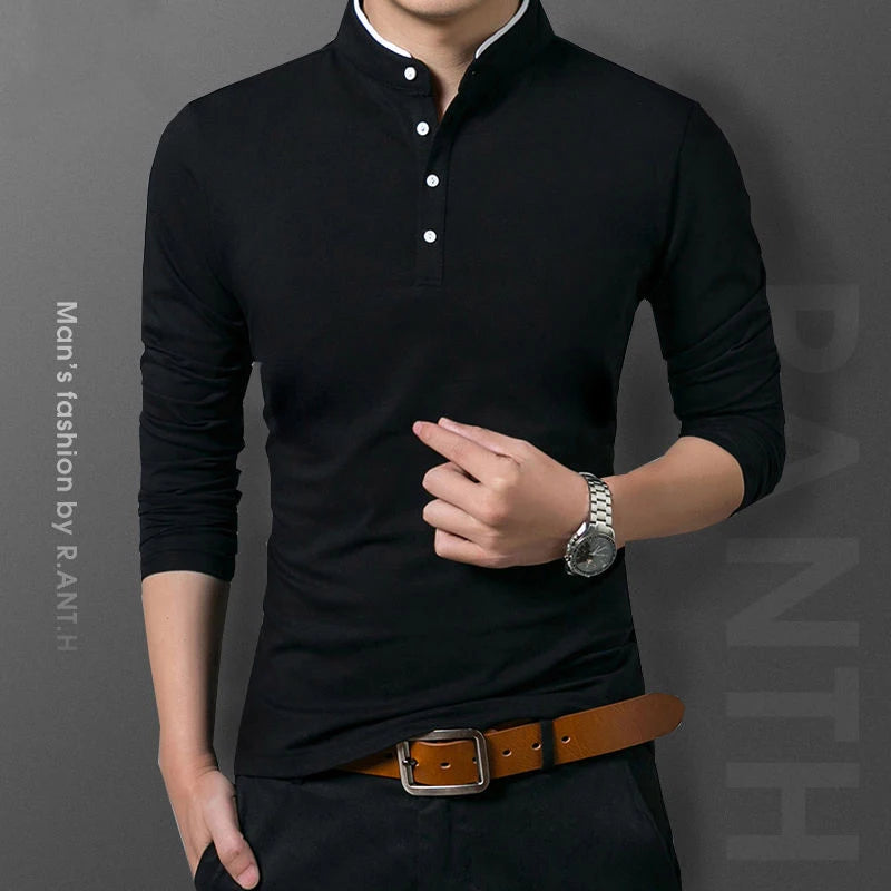 ZUPHAR™ Business Casual Long Sleeve Polo Shirt