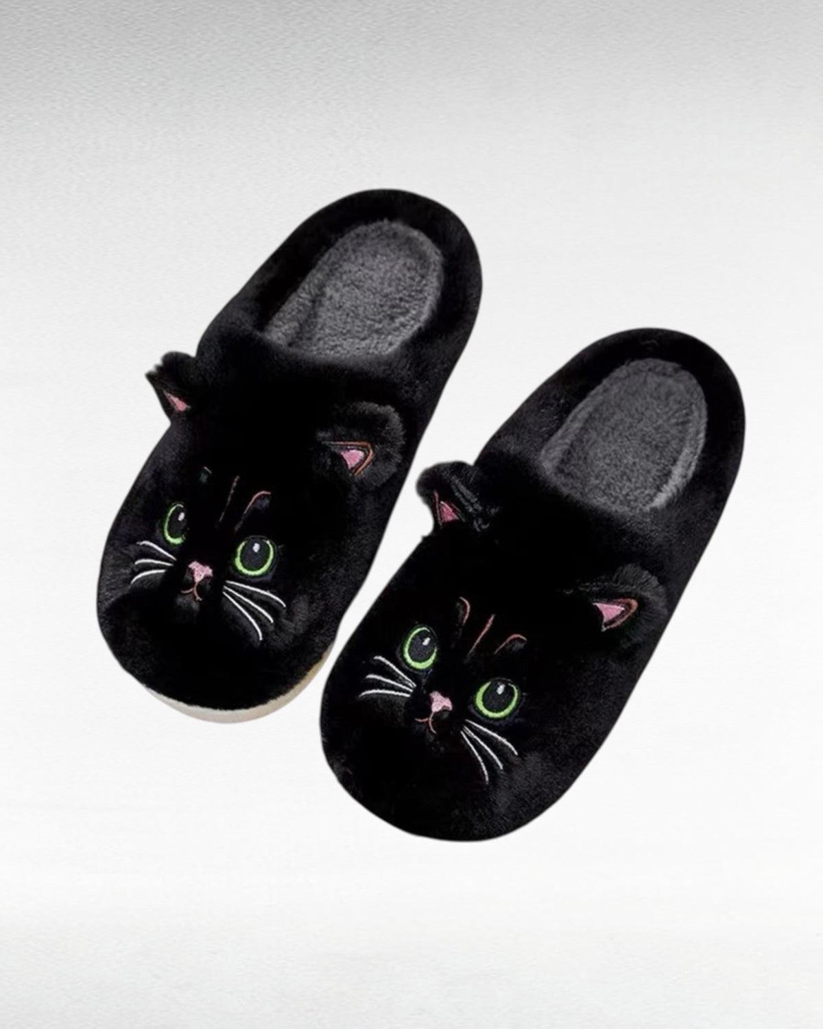 ZUPHAR™ pink cat plush slippers – soft non-slip indoor house shoes