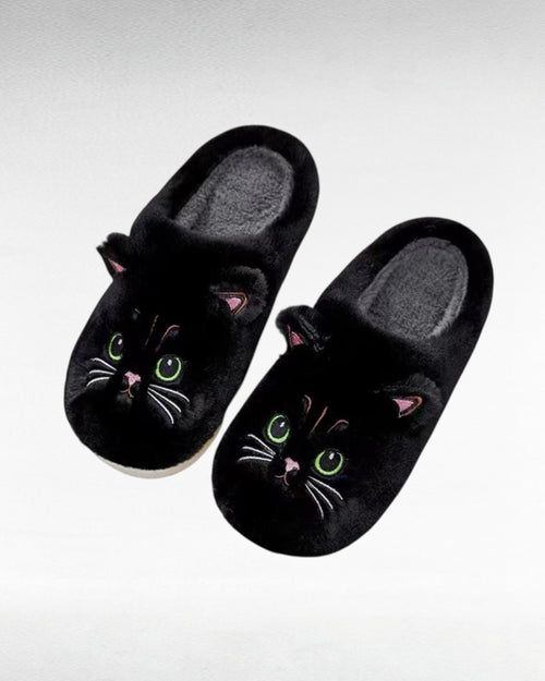 ZUPHAR™ Cozy Cat Plush Indoor Slippers – Soft Non-Slip House Shoes
