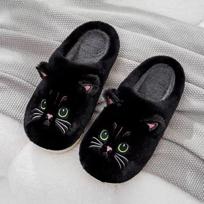 ZUPHAR™ Cozy Cat Plush Indoor Slippers – Soft Non-Slip House Shoes