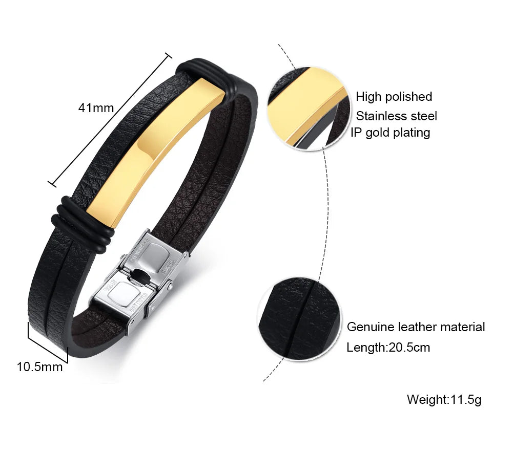 ZUPHAR™ Modern Leather & Stainless Steel Bracelet