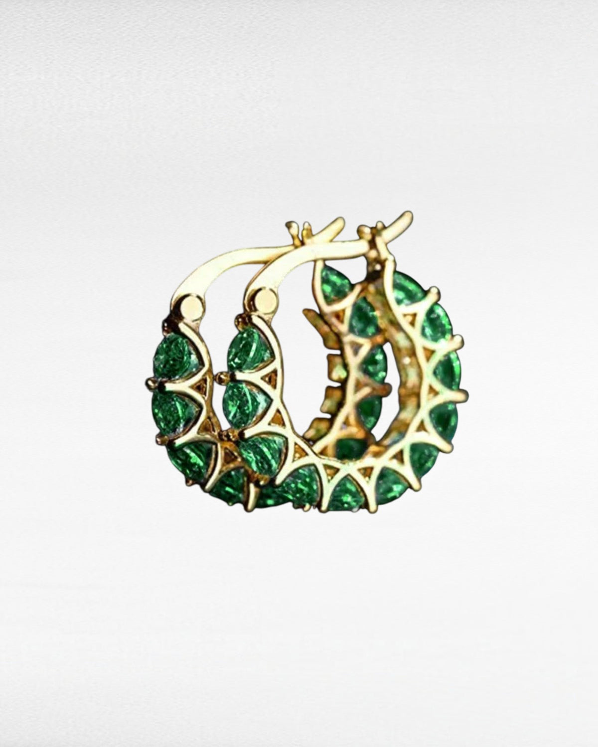 ZUPHAR Luxury Full Zirconia Hoop Earrings – Gold Stainless Steel
