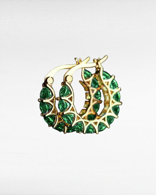 ZUPHAR Luxury Full Zirconia Hoop Earrings – Gold Stainless Steel
