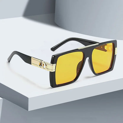 Vintage Square Sunglasses for Women - Gold Decoration | UV400 Anti-Reflective