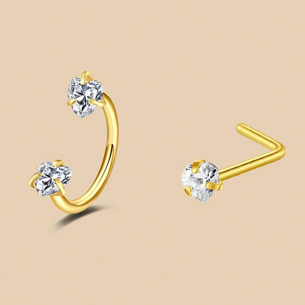 CZ Nose Rings & Studs Set