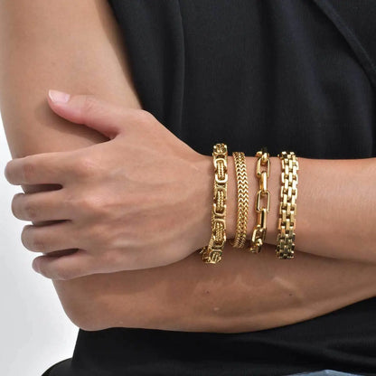 ZUPHAR Bold Gold Chain Bracelet for Men – Stainless Steel Streetwear