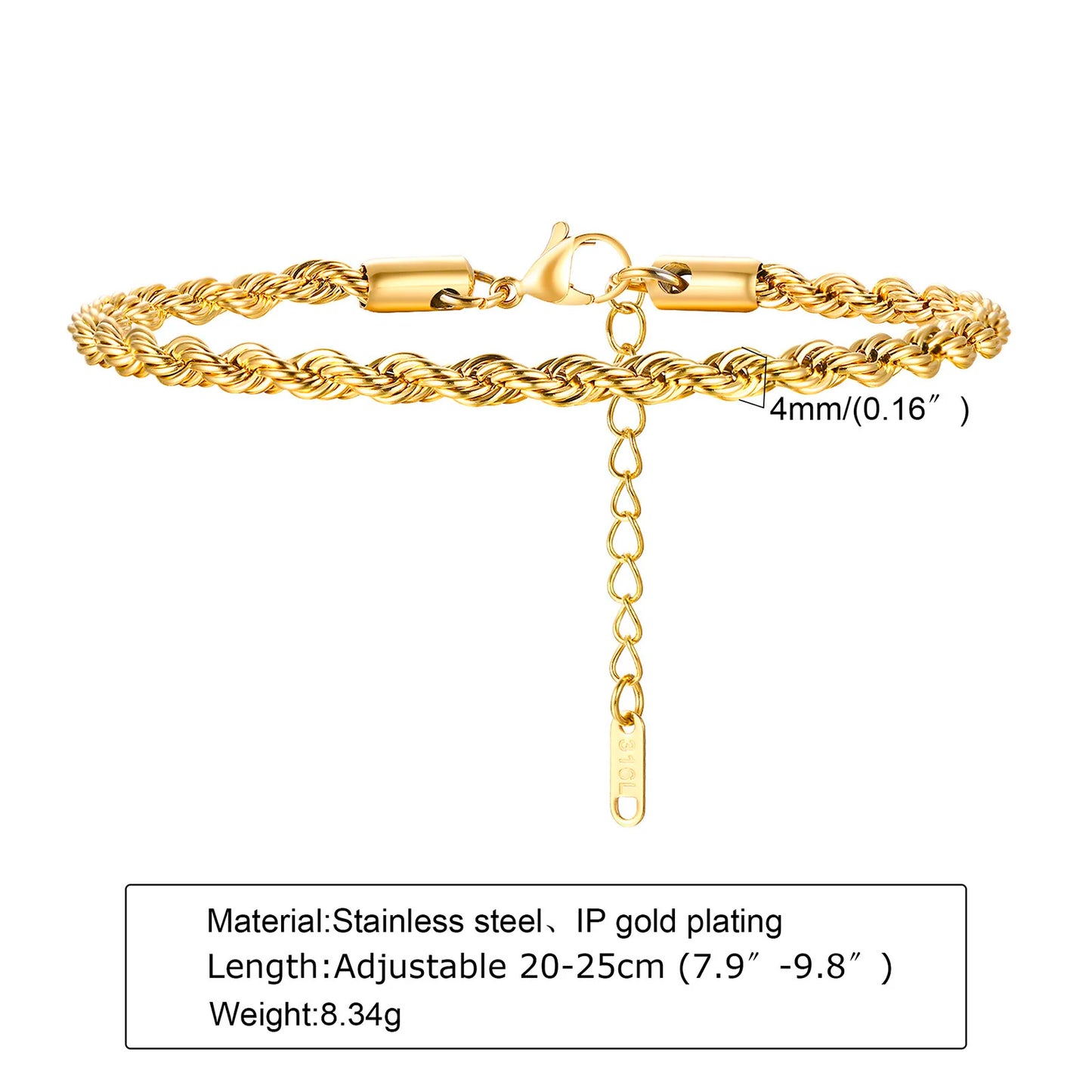 ZUPHAR Bold Gold Chain Bracelet for Men – Stainless Steel Streetwear