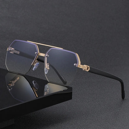 Rimless Rectangle Sunglasses — UV400 | Unisex | Women & Men