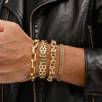 ZUPHAR Bold Gold Chain Bracelet for Men – Stainless Steel Streetwear