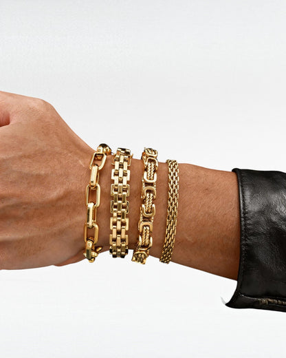 ZUPHAR Bold Gold Chain Bracelet for Men – Stainless Steel Streetwear