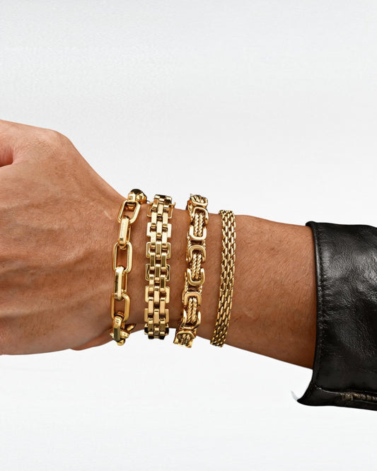 ZUPHAR Bold Gold Chain Bracelet for Men – Stainless Steel Streetwear